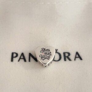 Pandora Bless Your Heart Charm Sterling Silver Bead